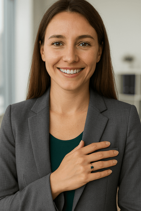 18K Yellow Gold Ring with Emerald - Cut Sapphire - MIMUKA