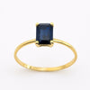 18K Yellow Gold Ring with Emerald - Cut Sapphire - MIMUKA