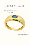 18K Yellow Gold Ring with London Blue Topaz - MIMUKA