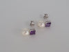 South Sea Pearl and Precious Stones Amethyst, 18K White Gold Stud Earrings |  The South Sea Pearl |  The South Sea Pearl