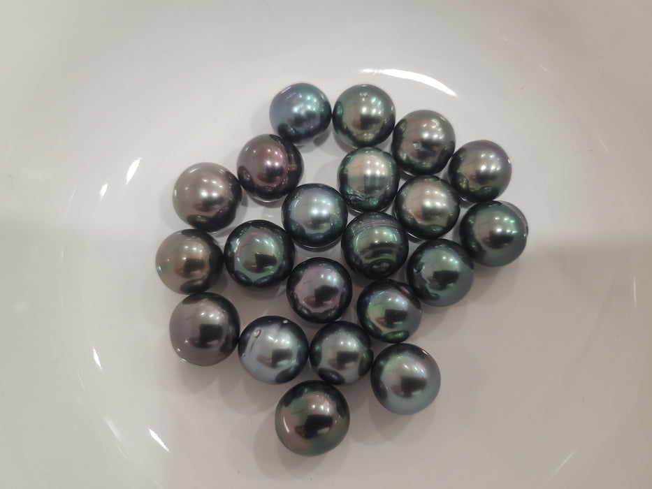 Tahiti Loose Pearls 11-12 mm Natural Dark Multicolor and very high Luster