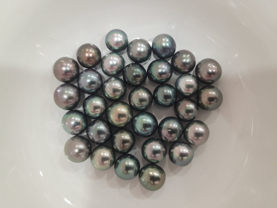 Tahiti Pearls Loose Round 10-11 mm Natural Color High Luster