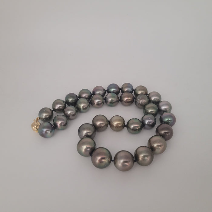 Tahiti Pearls 12-14 mm Round Very High Luster 18K Gold Clasp