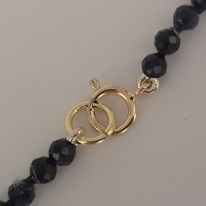 South Sea Baroque Pearl and Sapphire Necklace with 18K Gold Clasp – 42 cm