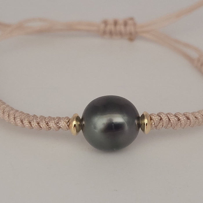 Tahiti Pearl 11 mm, 18K Gold Handmade adjujstable size