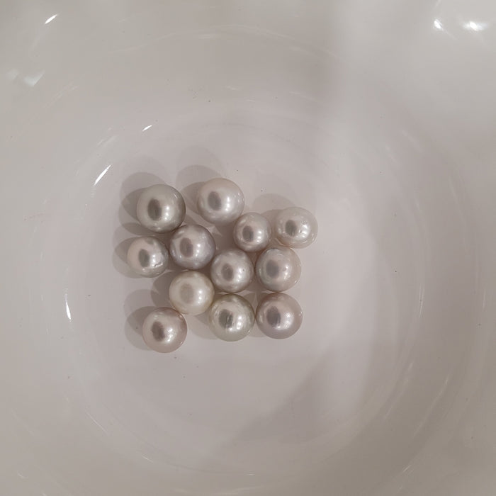Tahitiparel, 11 mm, rond, zilver, zeer hoge glans