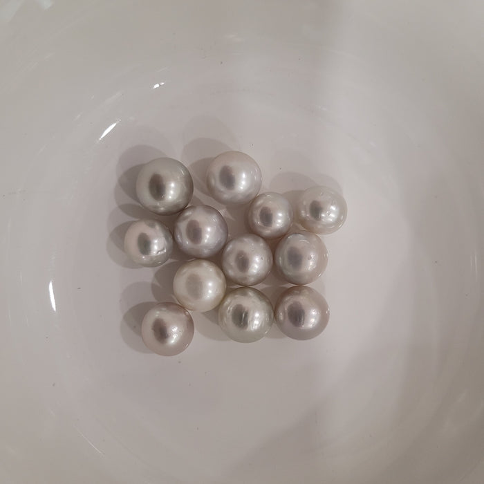 Tahitiparel, 11 mm, rond, zilver, zeer hoge glans