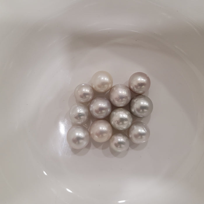 Tahitiparel, 11 mm, rond, zilver, zeer hoge glans