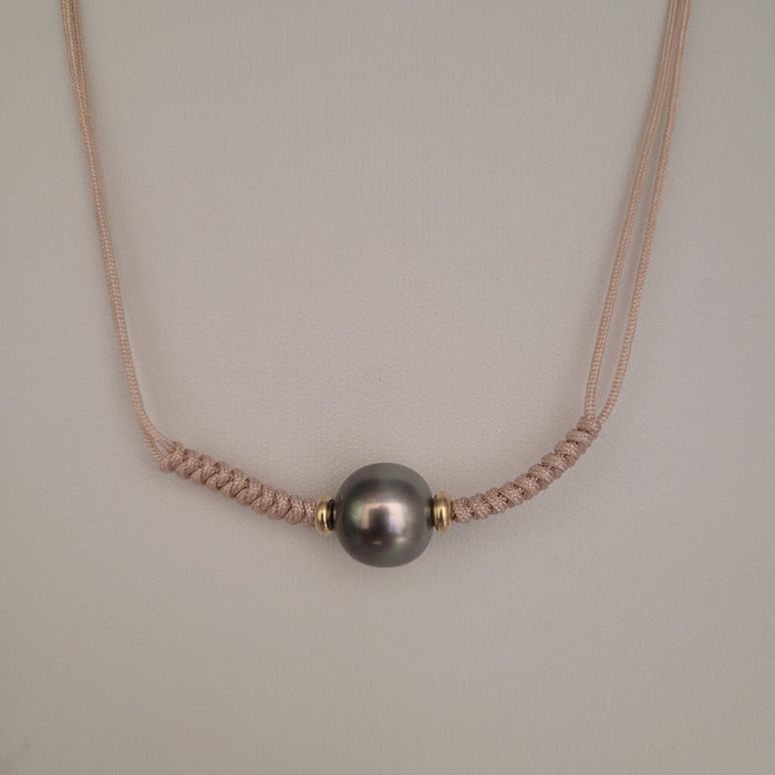 Tahiti Pearl & 18K Gold Handmade Adjustable Length Necklace