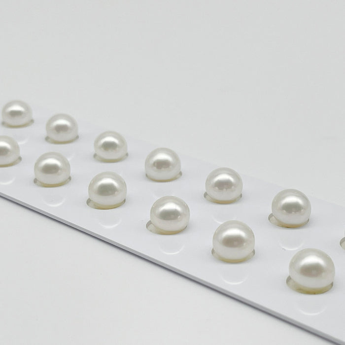White South Sea Pearls 9 mm Button Shape Grade 1