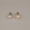 Akoya Cultured Pearl 8-8.5 mm AAA Yellow Gold 9K and Emeralds Precious Stones | The South Sea Pearl |  The South Sea Pearl