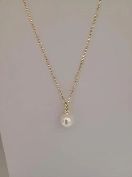 Akoya Cultured Pearl 8 mm in Silver 925 Gold Plated | The South Sea Pearl |  The South Sea Pearl