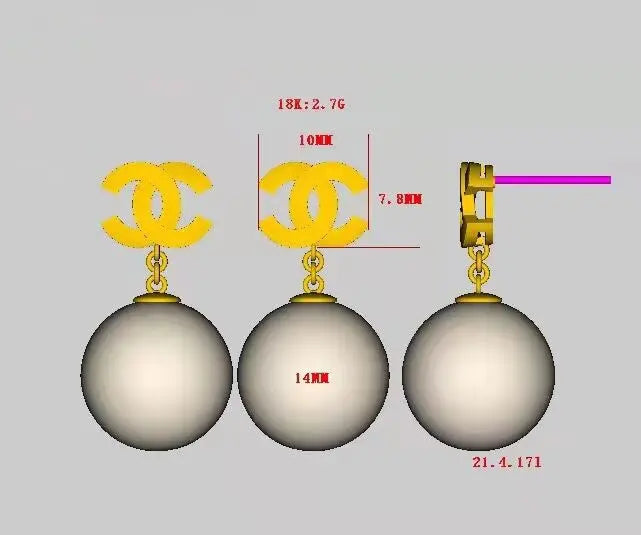 Akoya Cultured Pearl Earrings in Silver 925 Gold Plated |  The South Sea Pearl |  The South Sea Pearl