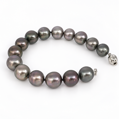 Tahitiparel armband AAA 10–12 mm, halfrond/ovaal
