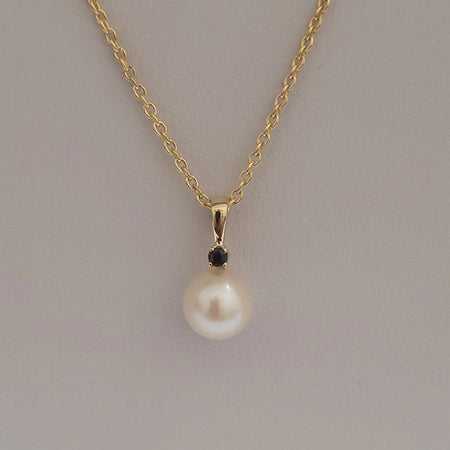 Cultured Pearl 8 mm AAA 9K Gold Sapphire Precious Stone | The South Sea Pearl |  The South Sea Pearl