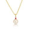 Cultured Pearl 8 mm AAA Round Ruby Precious Stone 9K Gold | The South Sea Pearl |  The South Sea Pearl