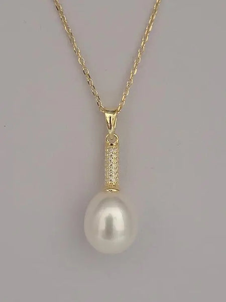 Cultured Pearl Tear-Drop Shape 9-10 mm AAA Pendant | The South Sea Pearl |  The South Sea Pearl