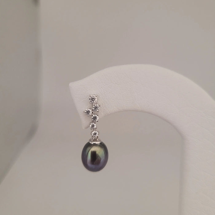 Cultured Pearls Tear-Drop 8-8.5 mm AAA Black Color Silver 925 | The South Sea Pearl |  The South Sea Pearl