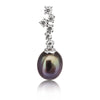 Cultured Pearls Tear-Drop 8-8.5 mm AAA Black Color Silver 925 | The South Sea Pearl |  The South Sea Pearl