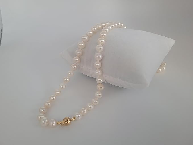 Cultured Pearl Necklace 6.5-7 mm AAA Gold Clasp 18K