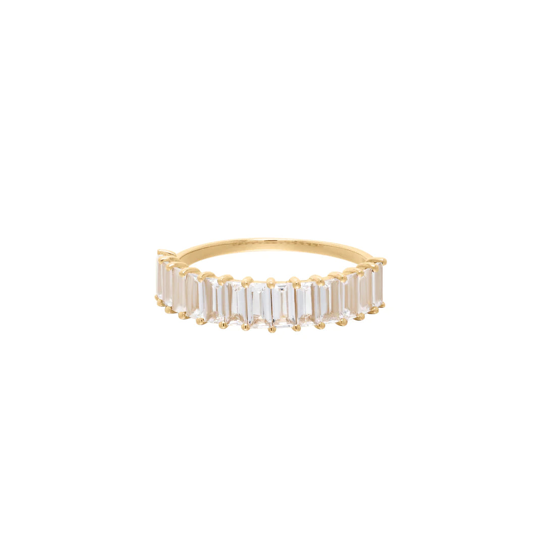 CRYSTAL Baguettes White Topaz Ring in Gold 9K | The South Sea Pearl