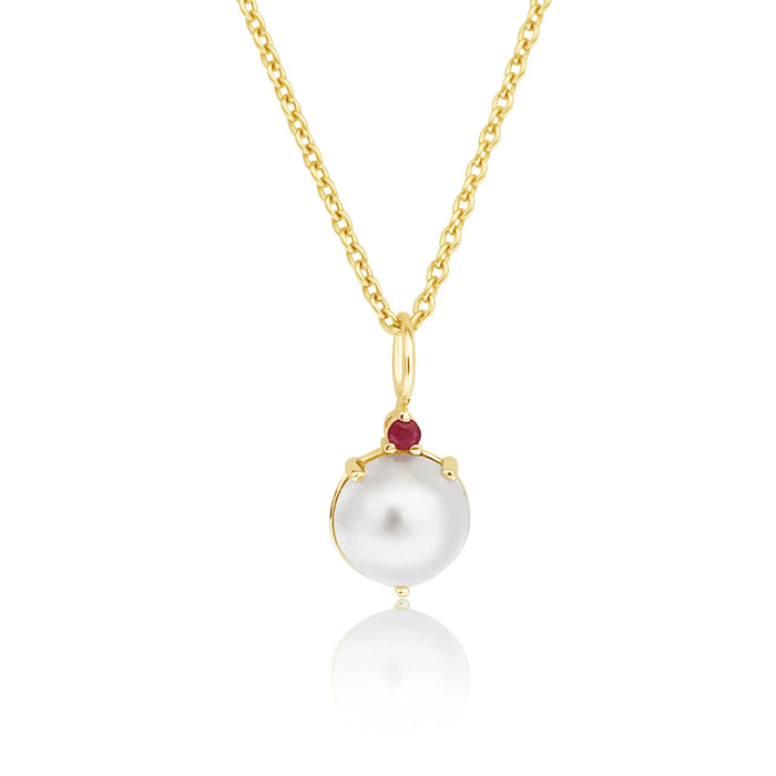 Gold Pendant 18K Mabe and Ruby |  The South Sea Pearl |  The South Sea Pearl