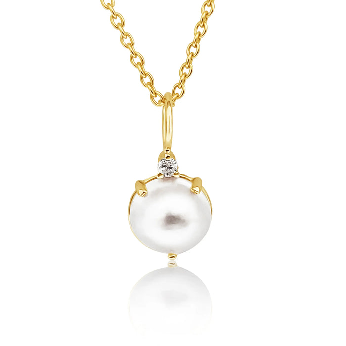 Gold Pendant 18K, Diamond  and Australian Mabe Pearl | The South Sea Pearl |  The South Sea Pearl