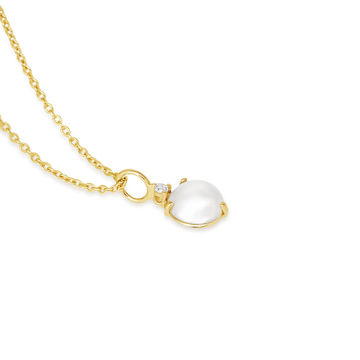 Gold Pendant 18K, Diamond  and Australian Mabe Pearl | The South Sea Pearl |  The South Sea Pearl