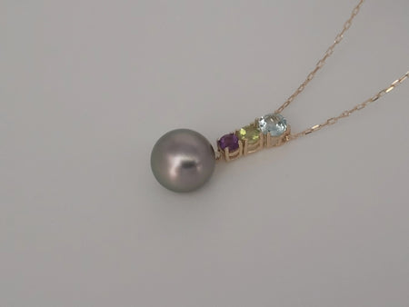 Necklace of Tahiti Pearl, 18K Gold and Precious Stones | The South Sea Pearl |  The South Sea Pearl