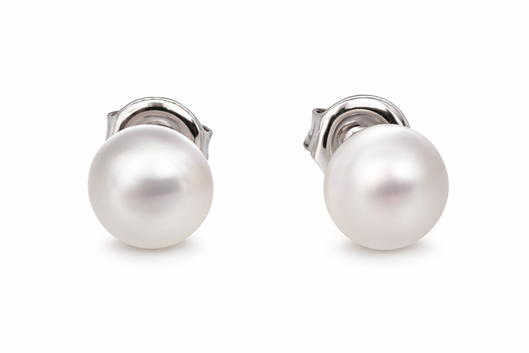 Stud Earrings Cultured Pearls Australian Mabe 8-9 mm Silver 925
