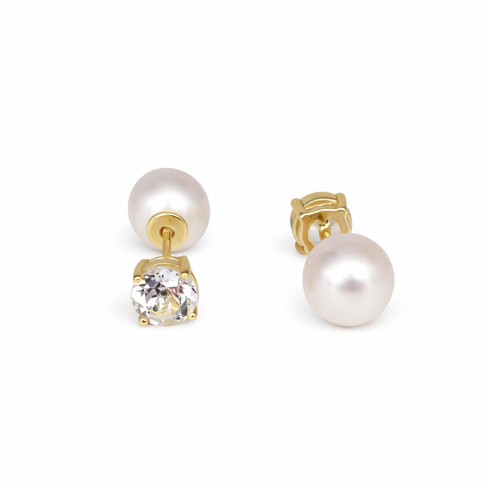 Versatile Elegante Two looks, one timeless peair - Cultured Pearls earrings stud