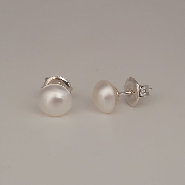 Stud Earrings Cultured Pearls Australian Mabe 8-9 mm Silver 925