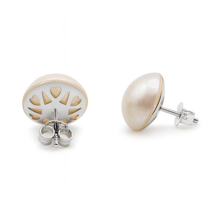 Australian South Sea Mabe Pearls 11 mm Stud Earrings