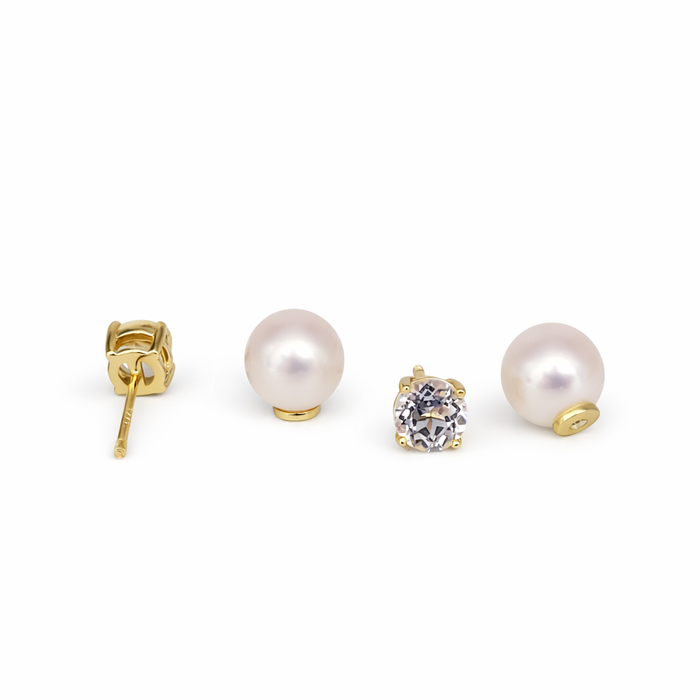 Versatile Elegante Two looks, one timeless peair - Cultured Pearls earrings stud