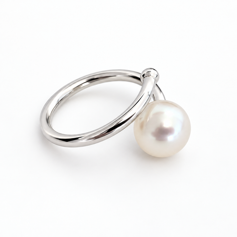 Witte Zuidzeeparel ring — verstelbaar in sterling 925 zilver