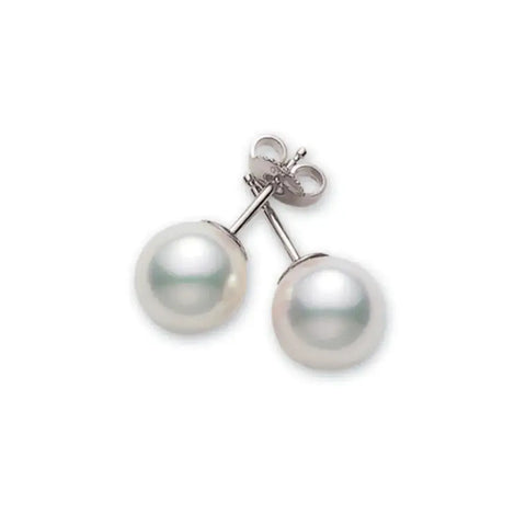White South Sea pearl earrings 9-11mm — .925 sterling silver studs (Pinctada maxima)