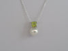South Sea Pearl, Precious Stone Peridot and 18K White Gold Pendant |  The South Sea Pearl |  The South Sea Pearl