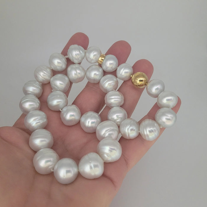 South Sea Pearls necklace 13-14 mm very high Luster 18K Gold clasp | The South Sea Pearl |  The South Sea Pearl