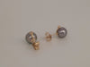 Stud Earrings Tahiti Pearls 9 mm AAA, Diamonds, 18K Solid Gold | The South Sea Pearl |  The South Sea Pearl