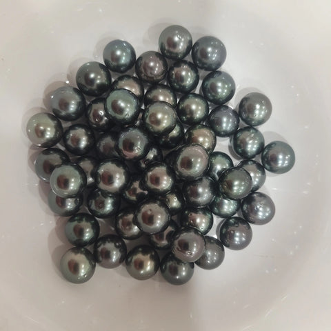 Loose dark Tahitian cultured pearls 11-12mm round (Pinctada margaritifera) — The South Sea Pearl