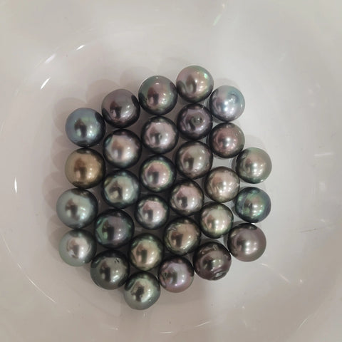 Loose multicolor Tahitian cultured pearls 11-12mm semi-round (Pinctada margaritifera) — The South Sea Pearl