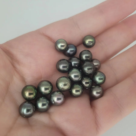 Tahiti Loose Pearls 8 mm dark multi-color very high luster wholesale Lot | The South Sea Pearl |  The South Sea Pearl