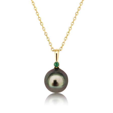 Tahiti Pearl 9-10 mm Round shape high Luster and dark  color, Emerald Precious Stone | The South Sea Pearl |  The South Sea Pearl