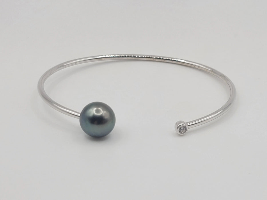 Tahiti Pearl Bracelet 10 mm AAA Dark Color in silver 925 and | The South Sea Pearl |  The South Sea Pearl