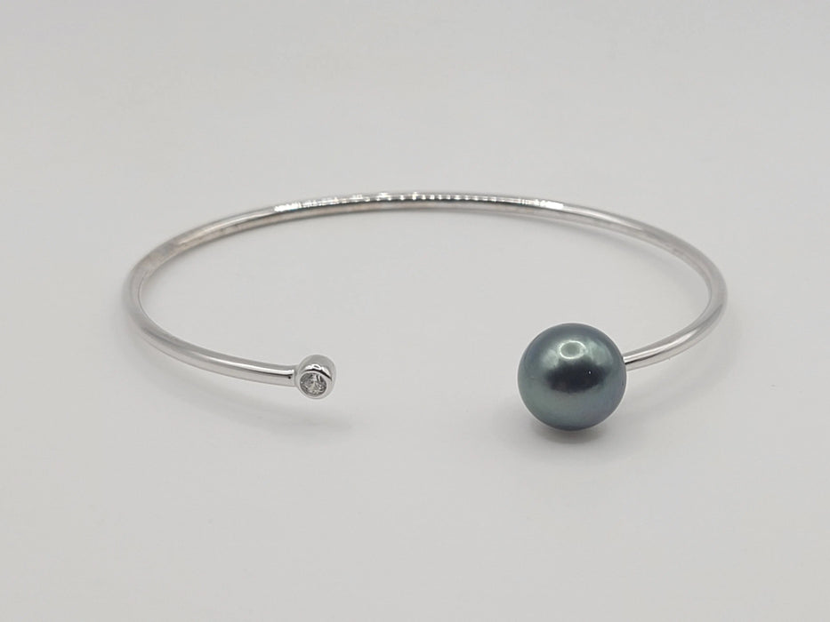 Tahiti Pearl Bracelet 10 mm AAA Dark Color in silver 925 and | The South Sea Pearl |  The South Sea Pearl