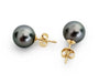 Tahiti Pearl Earrings Stud 10 mm AAA Quality and 18 Karat Solid gold | The South Sea Pearl |  The South Sea Pearl