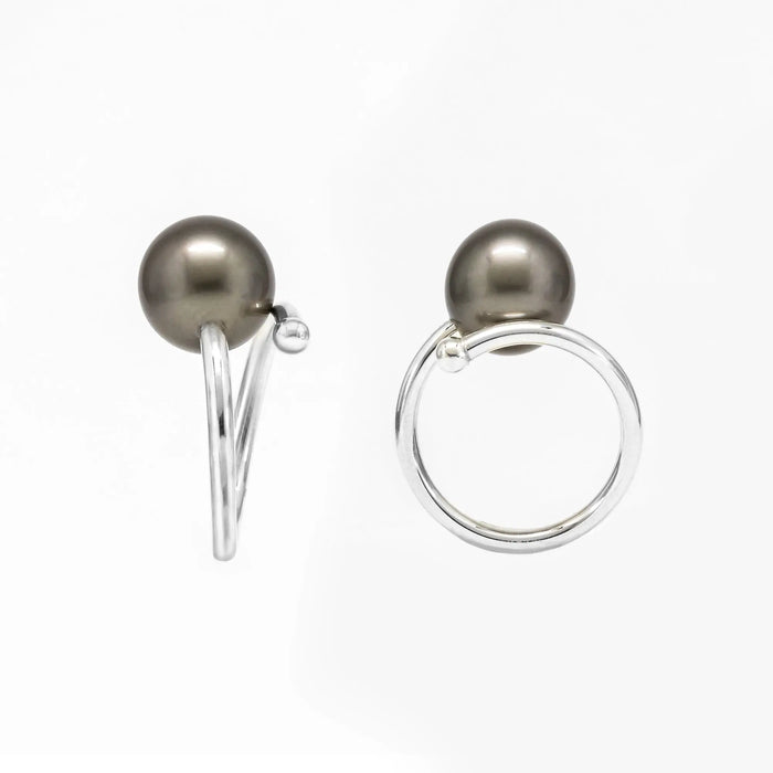 Tahiti Pearl Ring 10 mm Round Natural Color AAA Quality | The South Sea Pearl |  The South Sea Pearl