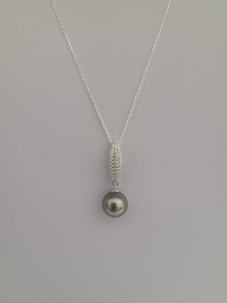 Tahiti Pearl Round AAA 8-9 mm Pendant in Silver 925 | The South Sea Pearl |  The South Sea Pearl