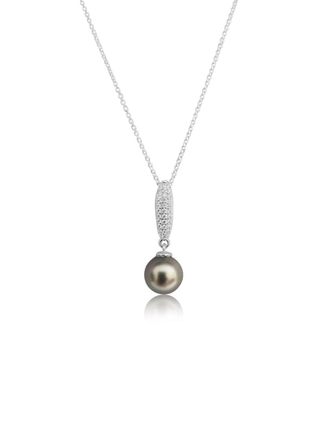 Tahiti Pearl Round AAA 8-9 mm Pendant in Silver 925 | The South Sea Pearl |  The South Sea Pearl