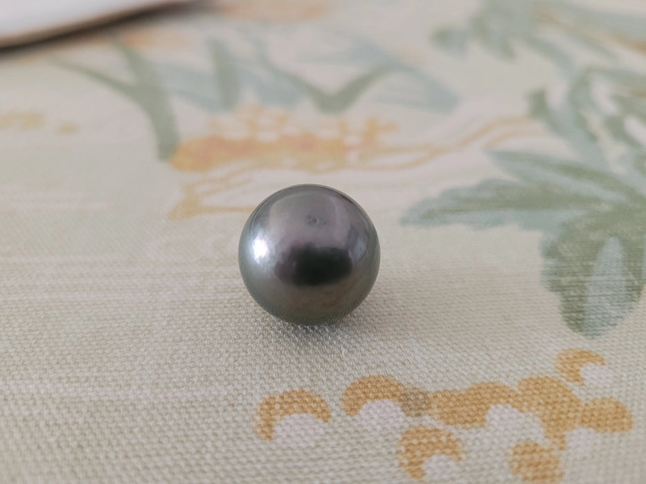 Tahiti Pearl of large size 17 mm dark color semi-round shape | The South Sea Pearl |  The South Sea Pearl